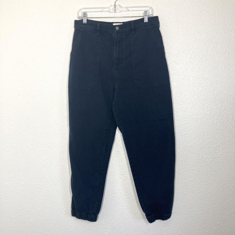 Joie Pants Blue Utility Jogger Womens 12 High Rise Elastic Hem Cotton Blend